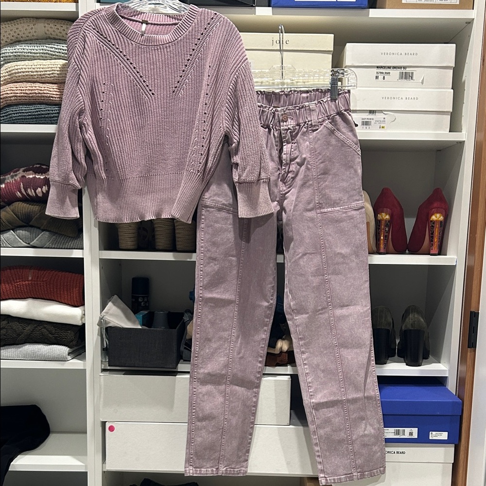 Young, Fabulous & Broke Purple Knit Sweater and Pants Set
